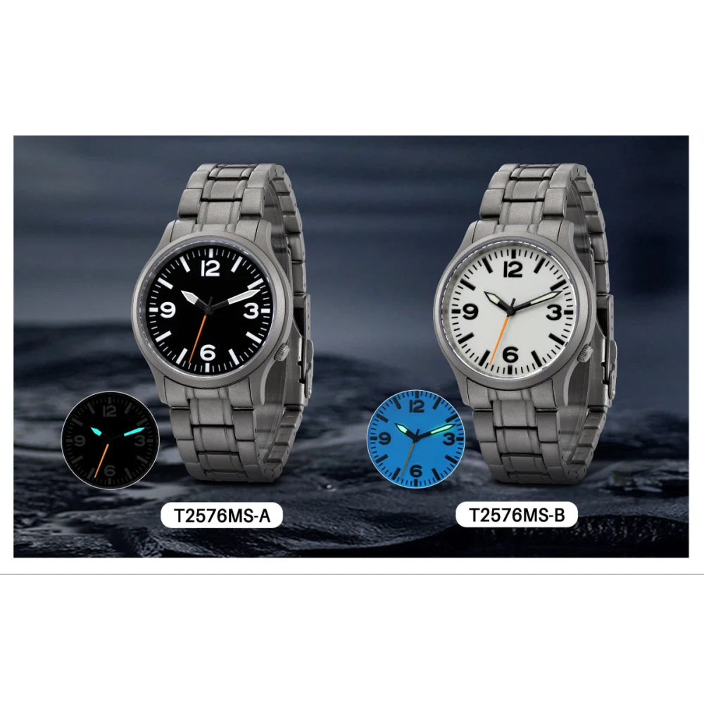 BERNY Full Titanium Watches for Men Super Luminous Sapphire Sports Field Quartz Men's Watch VH31 Wristwatch 5ATM Easy Read