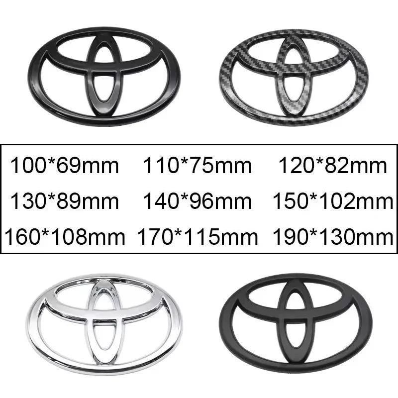 3D Car logo series Front Head Grill Hood Bonnet Emblem Rear Tail Bumper Trunk Badge For Toyota Corolla Camry RAV4 Hilux Yaris