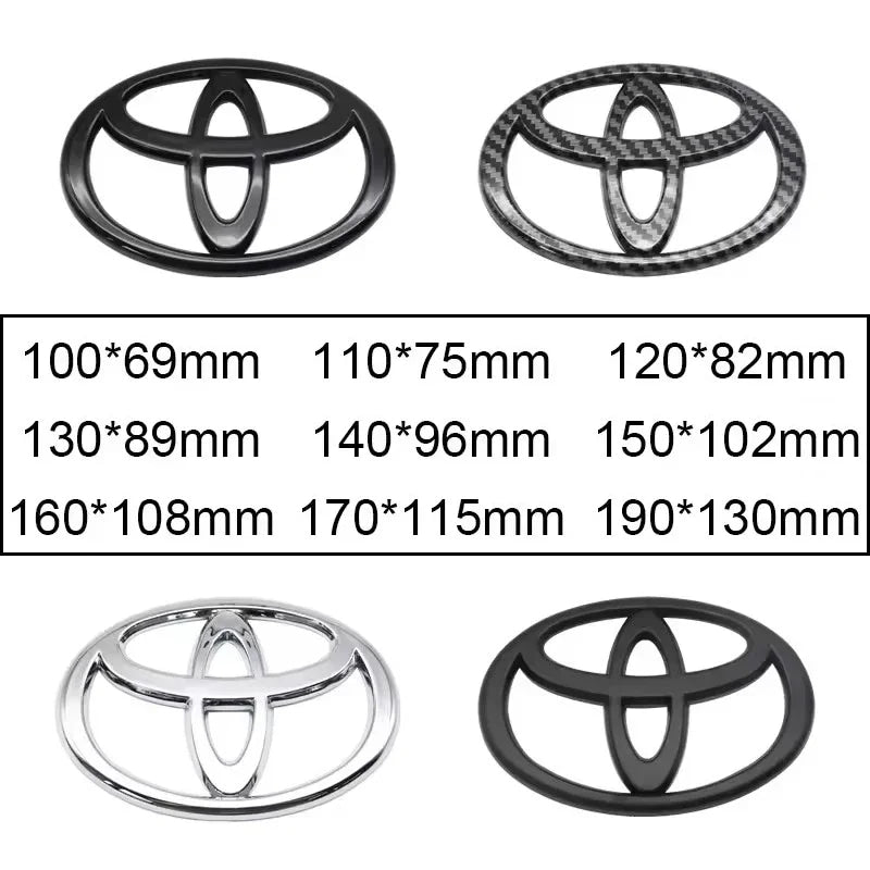 3D Car logo series Front Head Grill Hood Bonnet Emblem Rear Tail Bumper Trunk Badge For Toyota Corolla Camry RAV4 Hilux Yaris