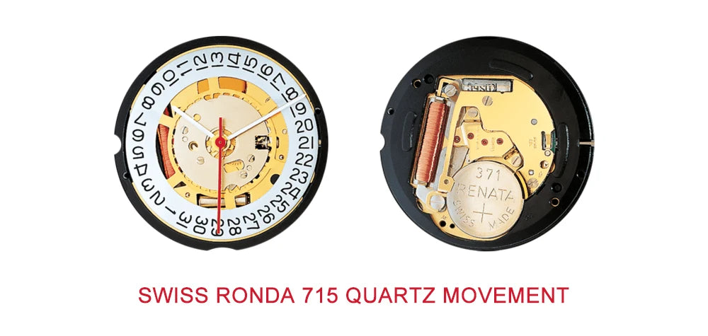 CADISEN Swiss Ronda 715 Quartz Watch Mans 7MM Ultra-thin Dial Sapphire Luminous Stainless Steel Milano Mesh Strap Watches Men