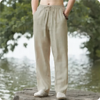 2025 new men's cotton and linen pants, loose and cool casual pants, elastic waist pants, casual oversized street wear, lightweig