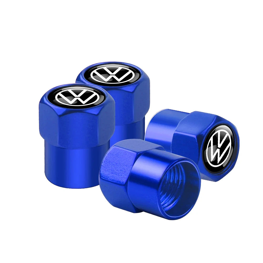 4Pcs Car Wheel Tires  Valve Caps Auto Exterior Accessories For Volkswagen GTI Golf Polo Passat RLine Magotan Jetta Bora Beetle R