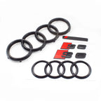 273mm 192mm Car Styling Hood Front Bonnet Grill Rear Trunk Emblem Badge Stickers Glossy Black Accessories For Audi S6 2020-2023