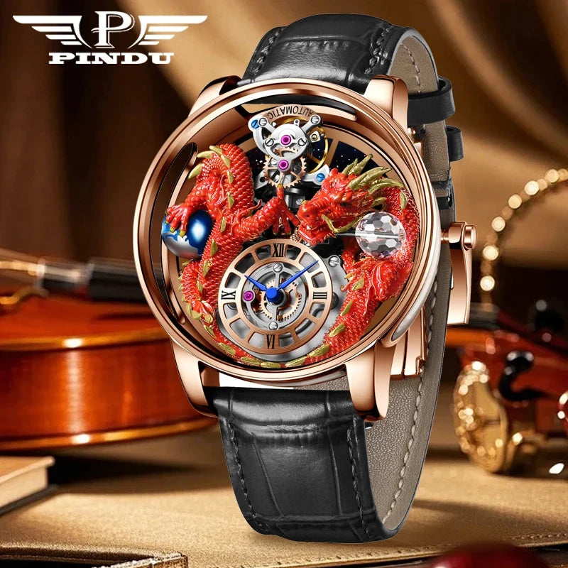 PINDU Design 2025 NEW Men Watch Diamond TourbillionTop Brand Luxury Astronomia Quartz Watch Men sapphire glass waterproof Watch