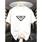 The latest 100% classic printed loose-fitting short-sleeved shirt is a high-quality top suitable for both men and women.