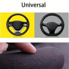 Universal Suede / Nappa Leather Car Steering Wheel Cover 38CM Breathable O/D Shape Protector Non-Slip Auto Interior Accessories