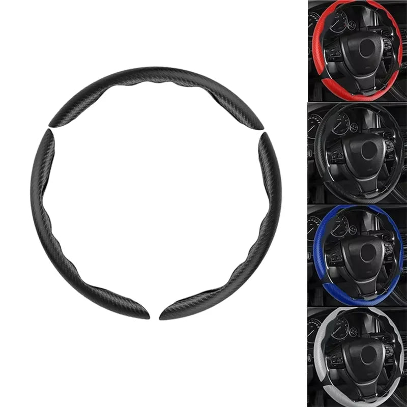 2/3PCS Carbon Fiber Universal Car Steering Wheel Booster Cover Non-Slip Auto Interior Decoration Accessories for Auto Deco