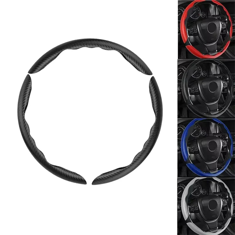 2/3PCS Carbon Fiber Universal Car Steering Wheel Booster Cover Non-Slip Auto Interior Decoration Accessories for Auto Deco