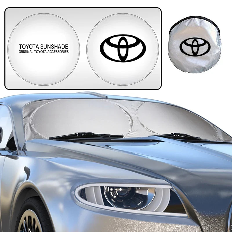Car interior stickers Car Windshield Sunshade Cover Sun Visor UV Protector For Toyota Corolla Camry rav4 Yaris hilux prius PRODA