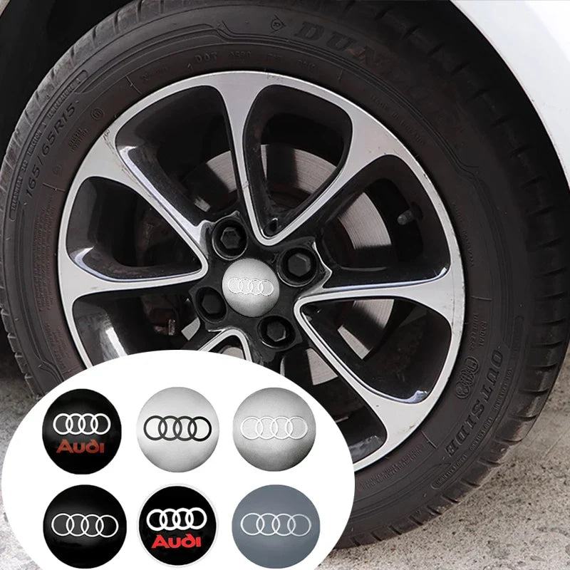 4Pc 56mm Car Wheel Center Hub Cap Rim Cover Emblem Stickers For Audi sline Rs A4 B7 B8 B9 A3 8P 8L 8V A5 A6 C6 C5 C7 A1 A7 A8 Q2