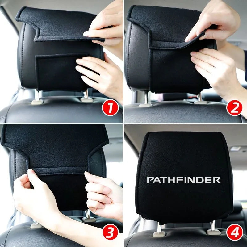 Car Headrest Cover Seat Head Pillow Neck Headrest Cover For Honda Mugen Jazz Insight Freed Fit CRV Civic Accord City Accessory