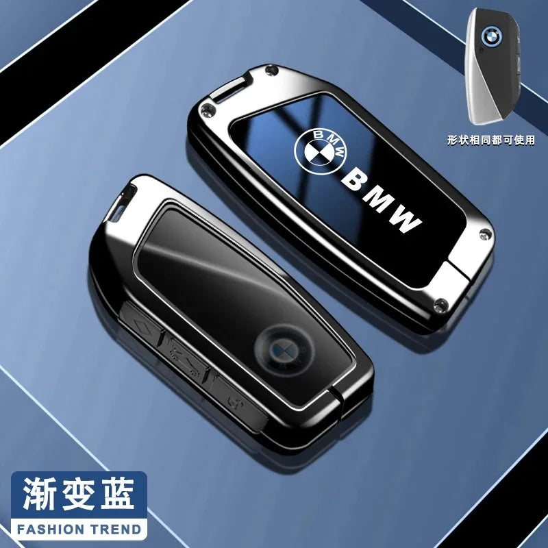 New Metal Car Key Case Cover Shell Fob For BMW i7 X7 G07 LCI iX I20 X1 U11 7 Series G70 G09 XM U06 G81 M3 2023 Protector Keyless