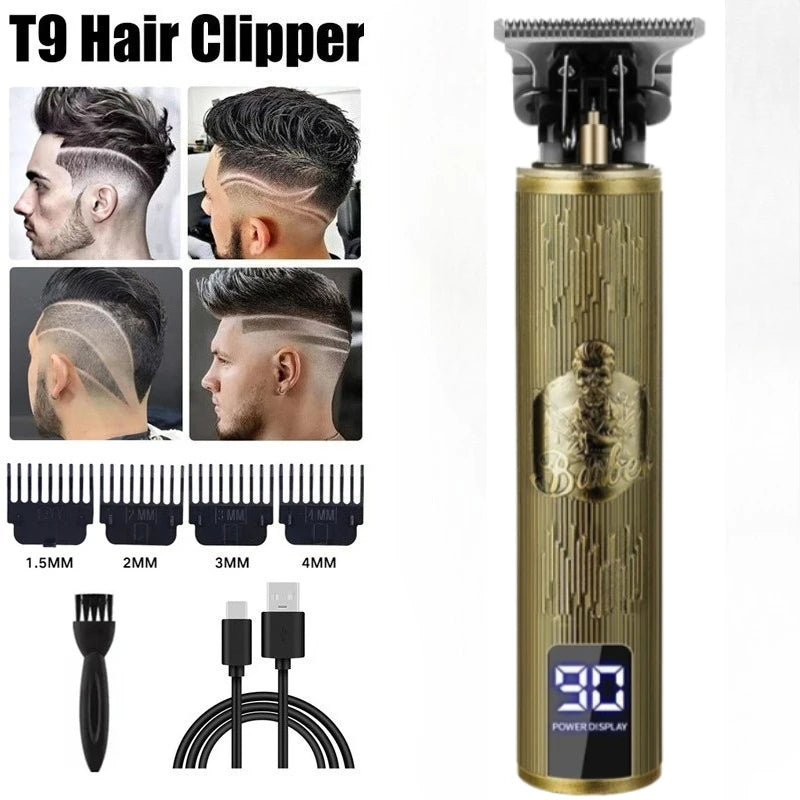 Cortadora de pelo de carga rápida USB, afeitadora inalámbrica portátil, Máquina para cortar cabello eléctrica de peluquero, cortadora de pelo Vintage para peluquería