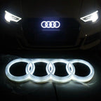 AUDI 4D Refitted LED Lamp Car Front Grill 4Ring Logo Light For A3 A4 A5 A6 A7 A8 S3 S4 S5 S6 S7 Q3 Q5 Q7 Decoration Accessories