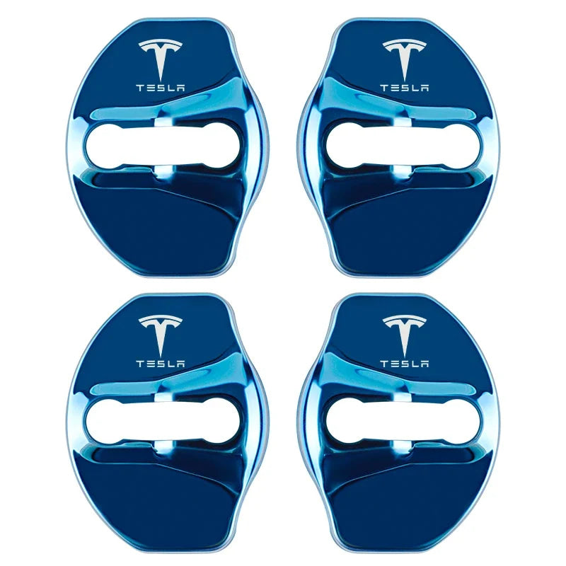 4pcs Metal Auto Door Lock Protective Cover Car Styling auto Accessaries sticker For Tesla model 3 model X Y