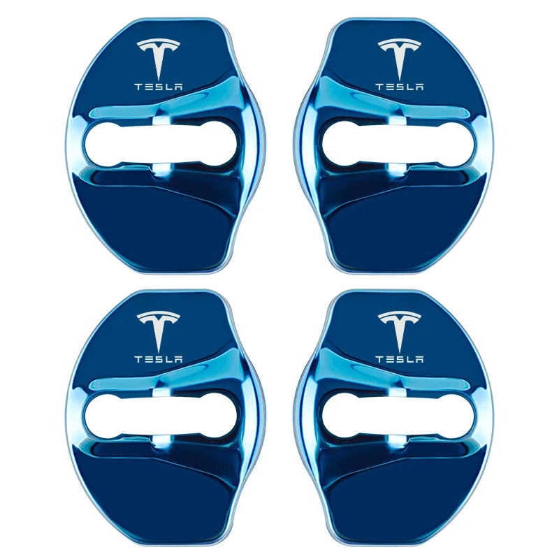 4pcs Metal Auto Door Lock Protective Cover Car Styling auto Accessaries sticker For Tesla model 3 model X Y