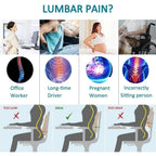 Car Seat Office Chair Back Lumbar Support Car Waist Rest Rebound Memory Foam Cushion Pad Back Lumbar Cushion for Car Driver