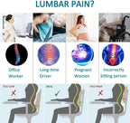 Car Seat Office Chair Back Lumbar Support Car Waist Rest Rebound Memory Foam Cushion Pad Back Lumbar Cushion for Car Driver
