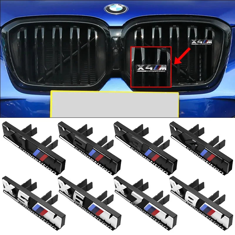 1Pcs  3D ABS Plastic M Series Decor Badge, Front Grille M Sport Logo Car Styling Trim Accessories for BMW M Competition Mo