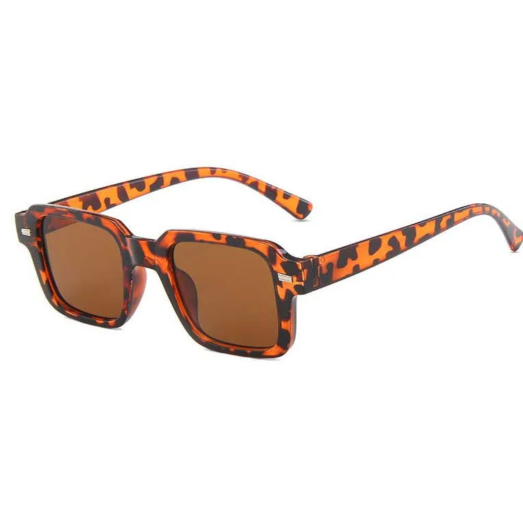 Gafas de sol rectangulares retro con montura pequeña para mujer