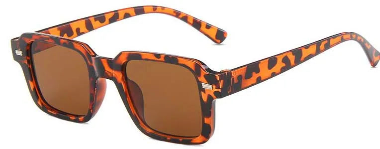 Gafas de sol rectangulares retro con montura pequeña para mujer