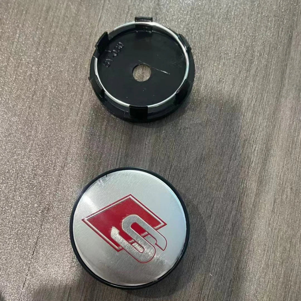4Pcs 60mm Car Center Wheel Hub Cover Tire Cap For Audi Sline A1 A2 A3 A4 A5 A6 A7 A8 Q1 Q2 Q3 Q4 Q5 Q6 Q7 Q8 TT Auto Accessories