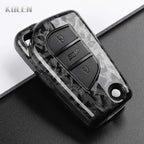 For Toyota Camry RAV4 Forturner Hilux Auris Corolla Avensis Verso Yaris Aygo Scion TC ABS Carbon Fiber Style Car Key Case Cover