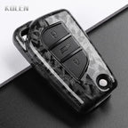 For Toyota Camry RAV4 Forturner Hilux Auris Corolla Avensis Verso Yaris Aygo Scion TC ABS Carbon Fiber Style Car Key Case Cover