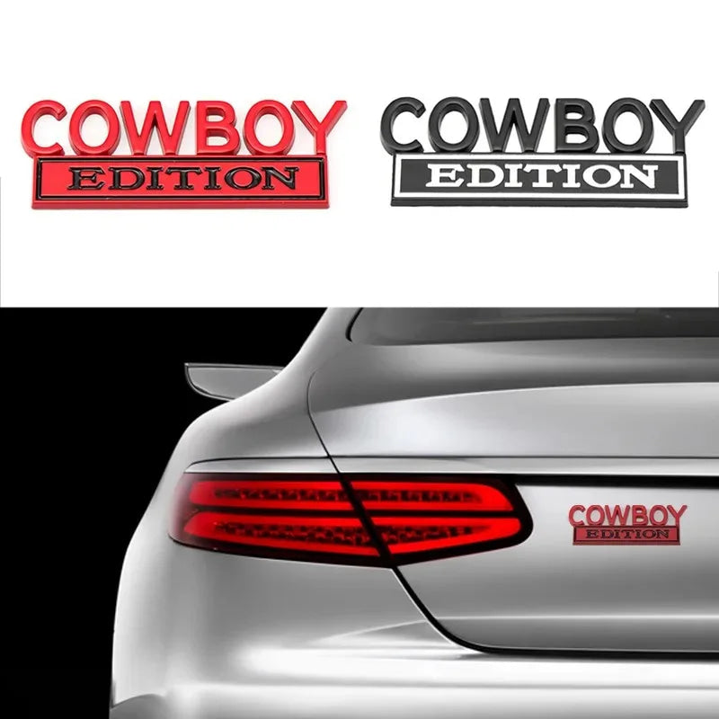 COWBOY EDITION COOL Car 3D Metal Front Hood Grille Emblem Badge Decal Sticker Auto Pickup Tail Trunk Body Styling Accessories