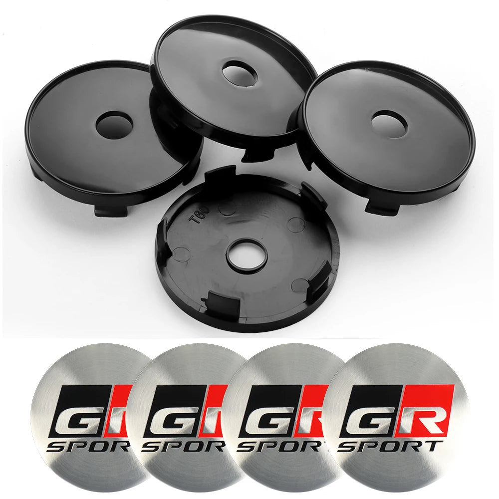 56mm 60mm GR Sport Emblem Car Wheel Center Hub Cap Stickers Decoration For Toyota Hilux Crown CHR Yaris Camry Prius Rav4 Avalon