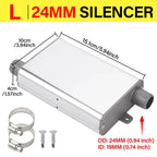 24mm Muffler Silencer S Curved Air Diesel Parking Heater Exhaust Pipe Aluminum Alloy Small Medium Large for Weibost Eberspach