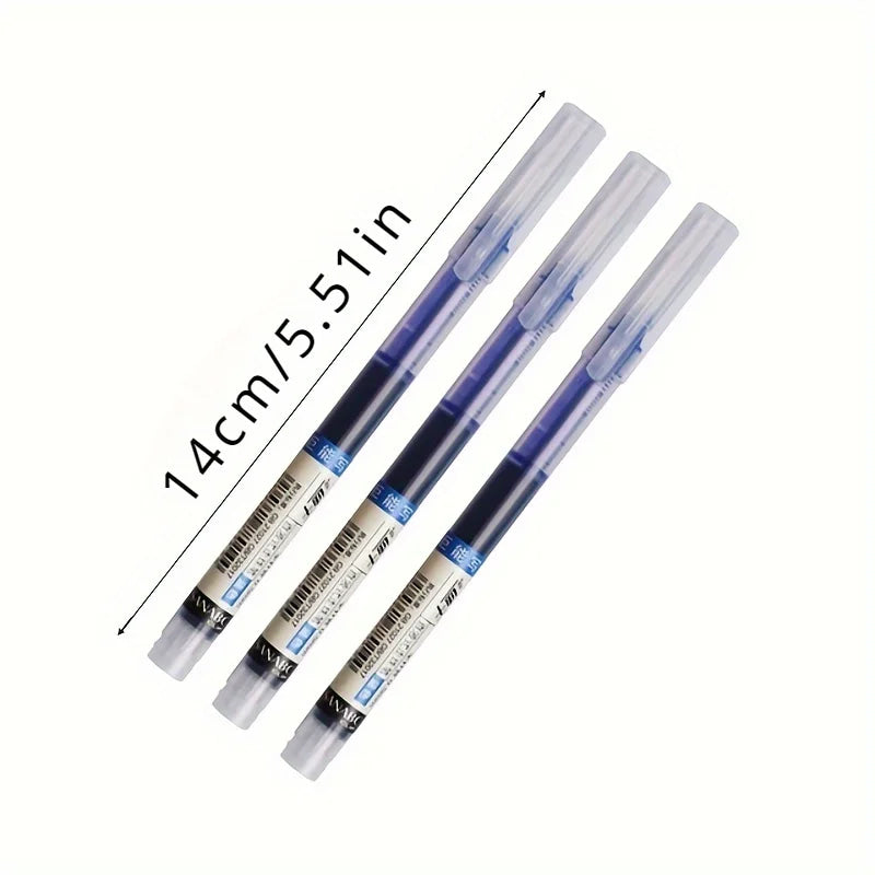 Bolígrafo líquido recto de secado rápido, bolígrafo de Gel de firma de 0,5mm, tinta negra y azul, 24 piezas, para escuela y oficina