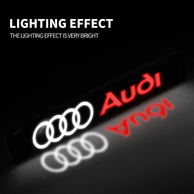 Front Grille Decoration Badge Car Head Grill Emblem LED Light Audi Sline A6 Q3 A3 B5 B6 B7 B8 B9 Q7 8P 8V 8L A5 A4 C6 Car sticke