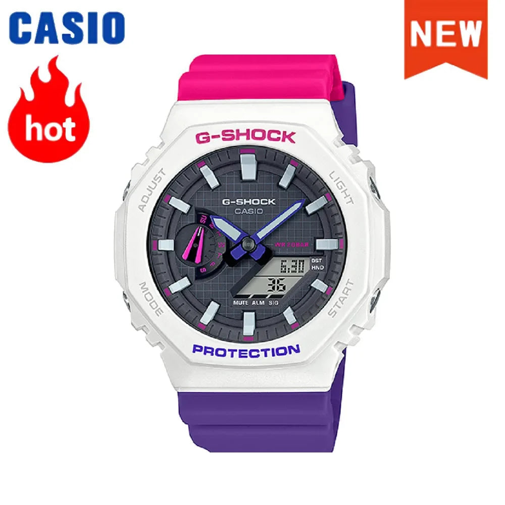 2026 NeW Casio GA-2100 series men's watch Flame Inside trendy sportsmultifunctional fashion anti-shock color disc watch G-SHOCK