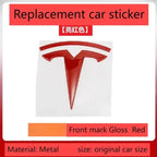 metal For Tesla- Car Front Emblem Rear Trunk Emblem Suitable for Model 3 Mode Y logo replacement rear and rear logos blackening