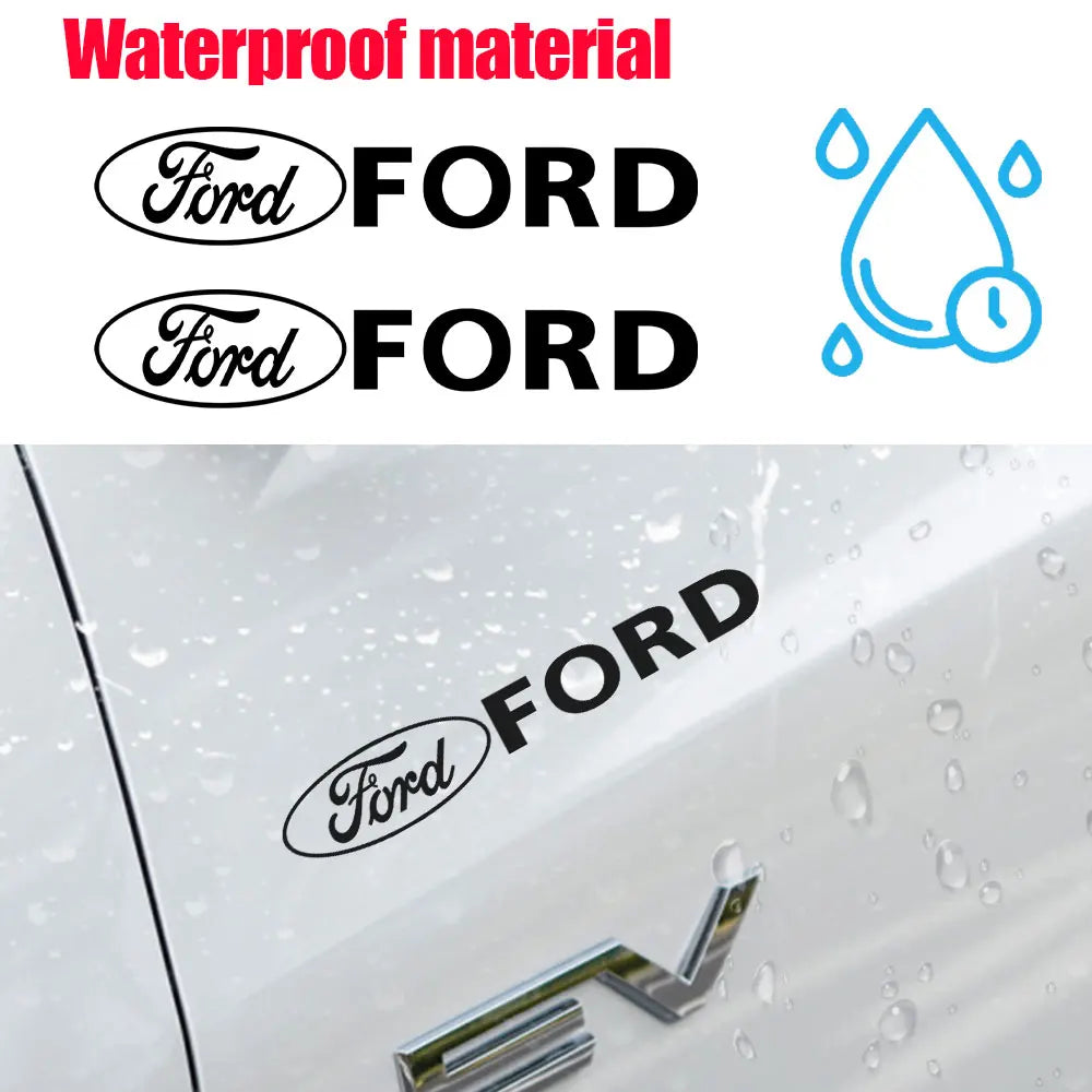 2pcs Car Emblem Stickers Window Body Trunk Badge Decoration Decal Accessories For Ford Focus Mustang Shelby Fiesta Kuga Fusion