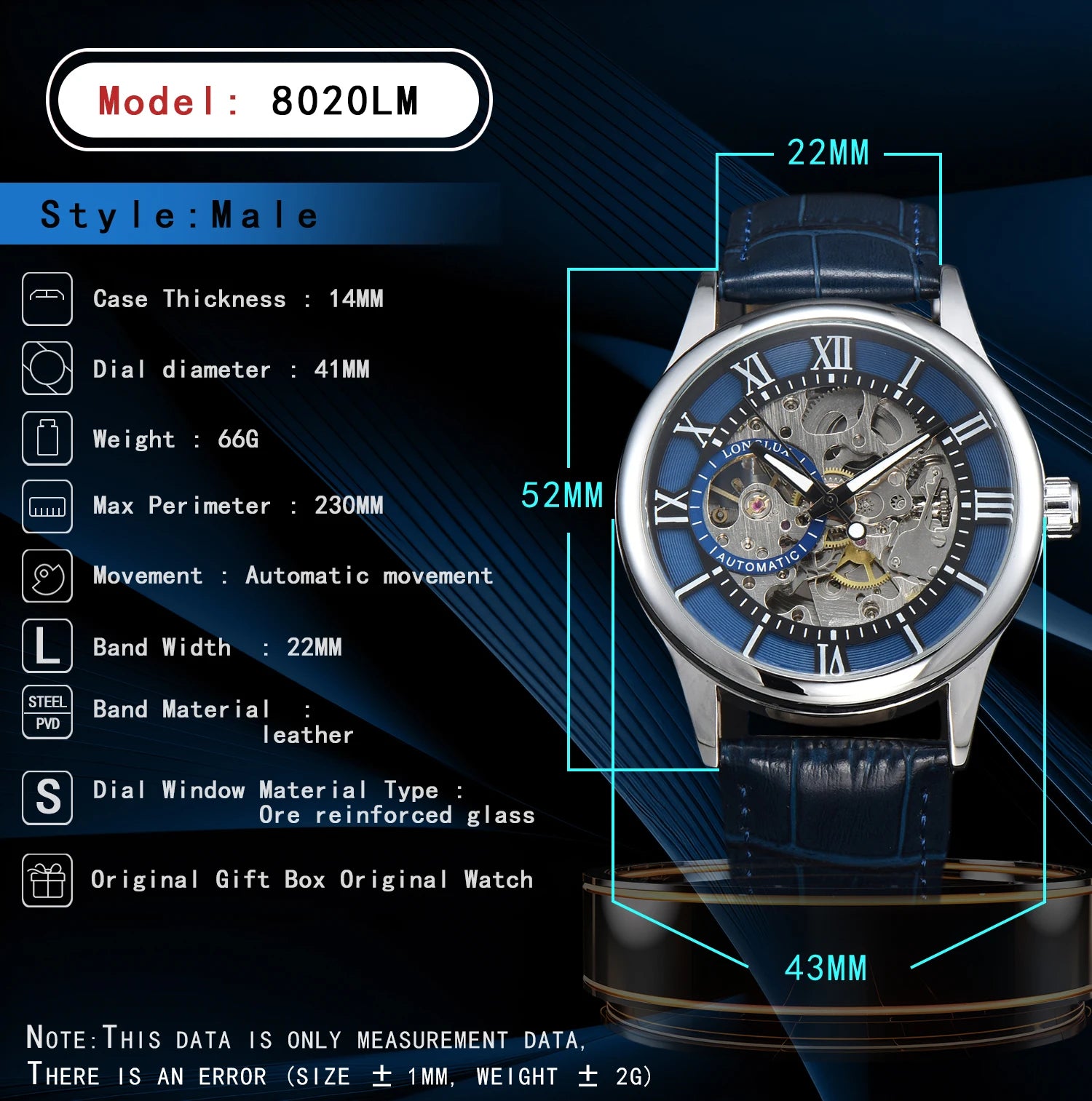 Men automatic watch luxury rome mechanical watches waterproof skeleton noctilucent leather mens watch choice of gift giving