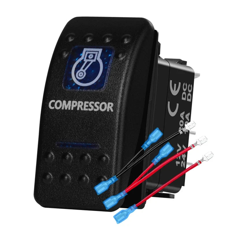 12v/24v Blue Led Light 5 Pin On Off SPST Rocker Switch 7 Pin On Off On ARB Carling Style Car Boat Waterproof Push Switch
