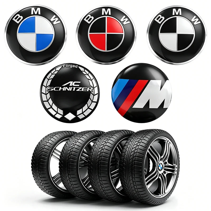 4Pcs 56mm Car Badge Wheel Center Hub Cap Sticker Accessories For BMW M E46 E90 E60 F30 F10 E39 E36 F20 G30 G20 E87 E92 E91 X1 X5