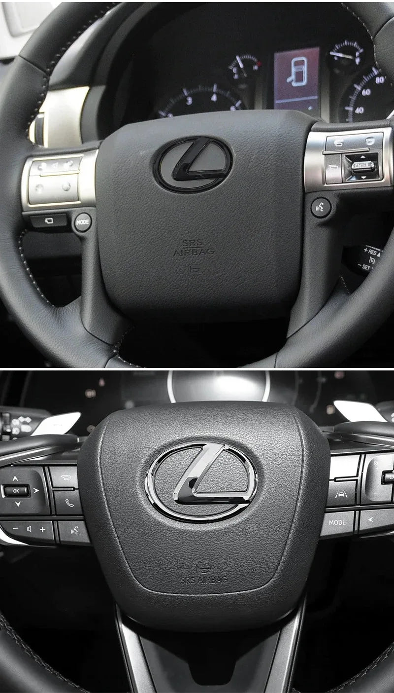 ABS Steering Wheel Center Emblem Sticker for Lexus RX NX ES IS GX LX UX CT GS F Sport RX300 RX350 GX460 etc Logo Badge Decal
