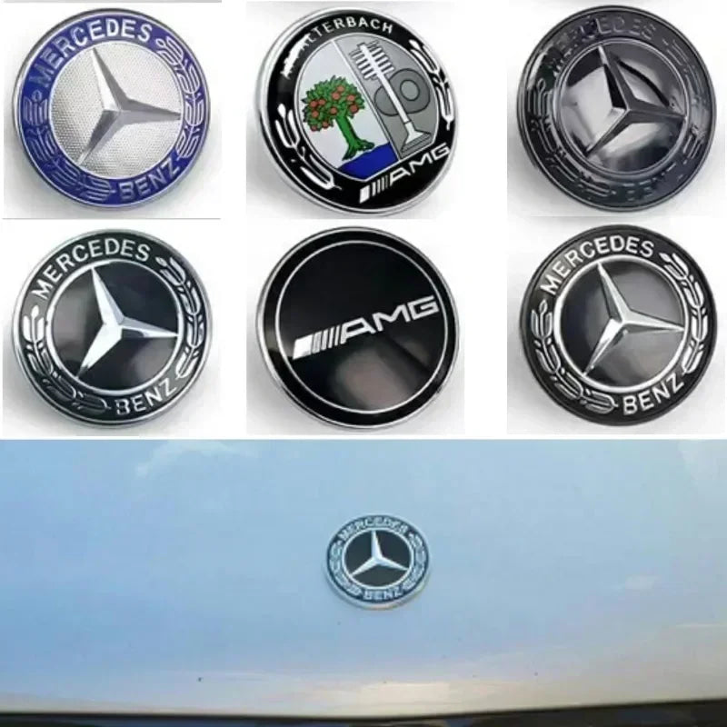 57mm Star Flat Hood Bonnet Logo Emblem Badge stickers For Mercedes Benz W204 W124 W201 W202 W212 W220 W205 automobile Accessorie