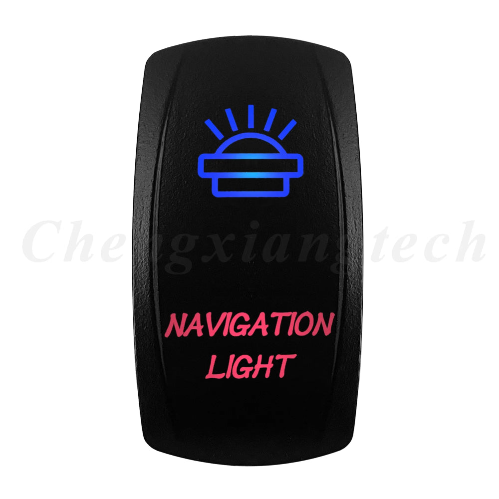 Waterproof 5 Pins SPST On/Off Rocker Switch Blue & Red Led 20A/12V 10A/24V Toggle Switch GPS for Cars,Trucks, RVs, Boats