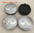 4pcs 56mm 60mm 65mm 68mm infiniti Car Wheel hub Center Cap Badge covers emblem sticker Styling accessories