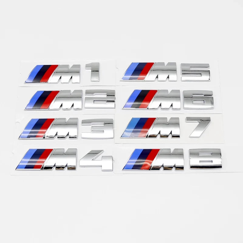 3D ABS Car Fender Trunk Rear Logo Letter Emblem For BMW M Logo M1 M2 M3 M4 M5 E83 F39 F10 F30 F48 M6 M7 M8 Auto Exterior Parts