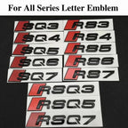 New 1Pcs Audi RS S3 S4 S5 S6 S7 S8 A3 A4 A5 A6 A7 A8 Q3 Q5 Q7 TT 3D Car Emblem Sticker Rear Trunk Body Emblem Badge Stickers