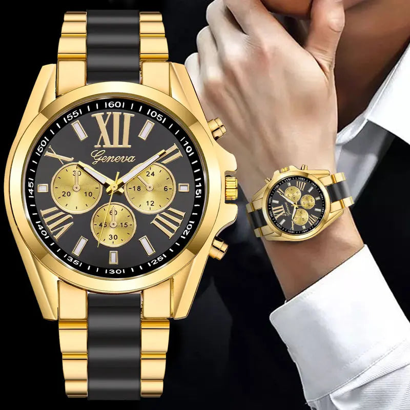 Men Exquisite Watches Luxury Golden Quartz Steel Wristwatch Fashion Classic Masculino Relogio Casual Business Clock Male Saati