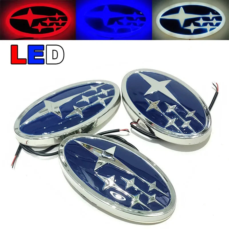14X7.3cm LED for Subaru STI Forester XV Outback Impreza Legacy WRX BRZ Tribeca Trunk Badge Sticker Light Car Rear Logo Emblem