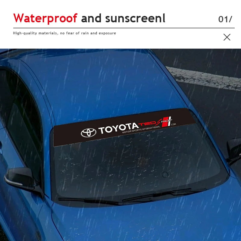 Car Front and Rear Windshield Reflective Stickers Car Styling For Toyota Hilux Aygo Yaris Ractis Corolla Camry CHR Auris Tacoma