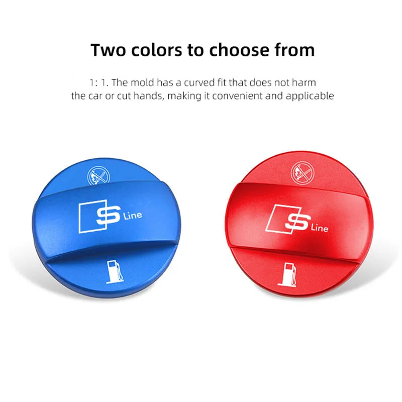 Car Sticker For Audi SLINE S3 TT Series Special Aluminum Alloy Fuel Tank Cap Refuel Box Trim Cover Auto Exterior Modification
