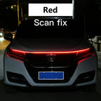 RXZ LED Daytime Running Light Scan Starting Car Hood Decorative Lights DRL Auto Engine Hood Guide Decorative Ambient Lamp 12V